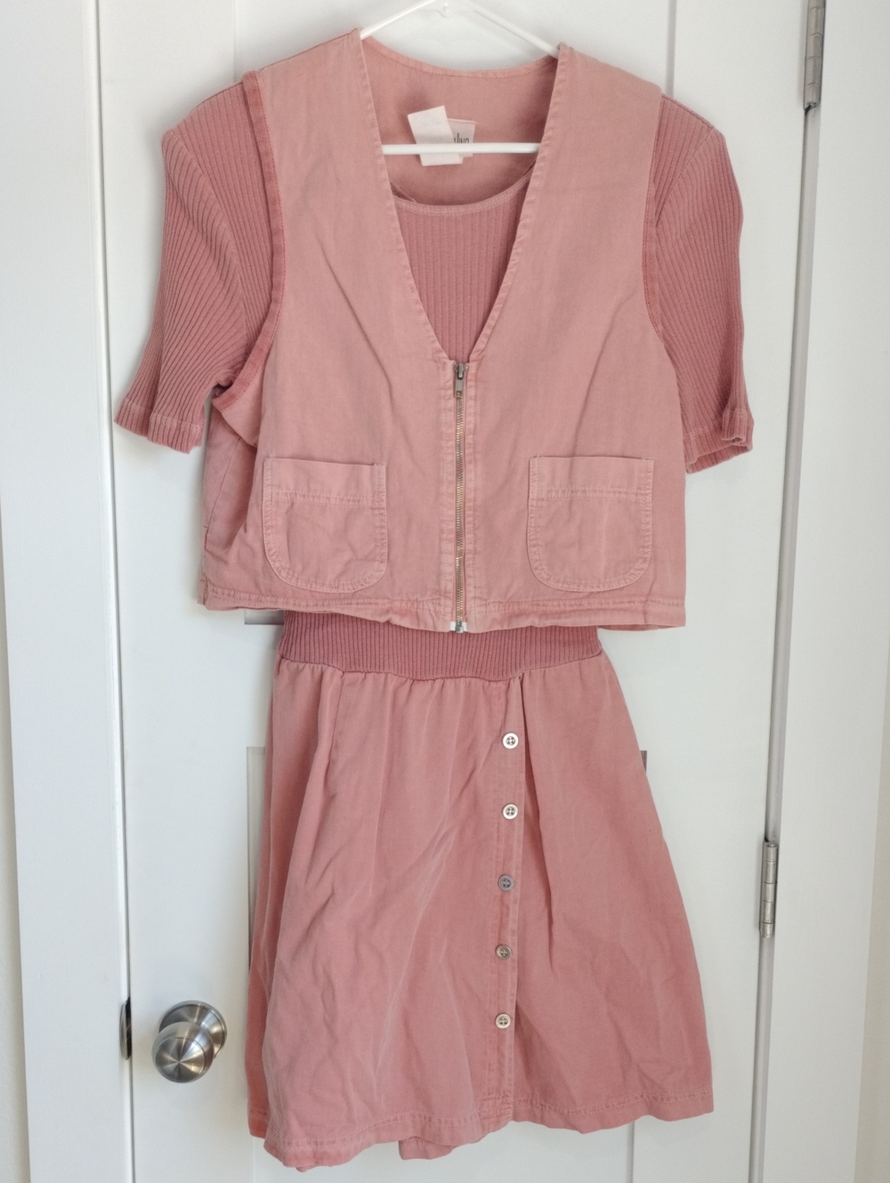 Blush Pink Women's Two-Piece Romper/Skort Set